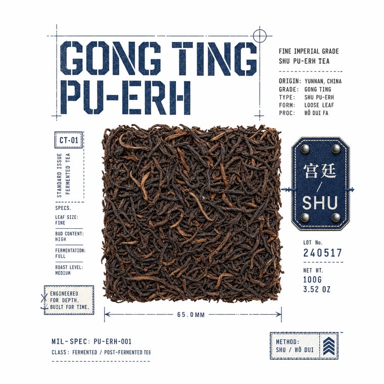 The design — Gong Ting Pu-erh